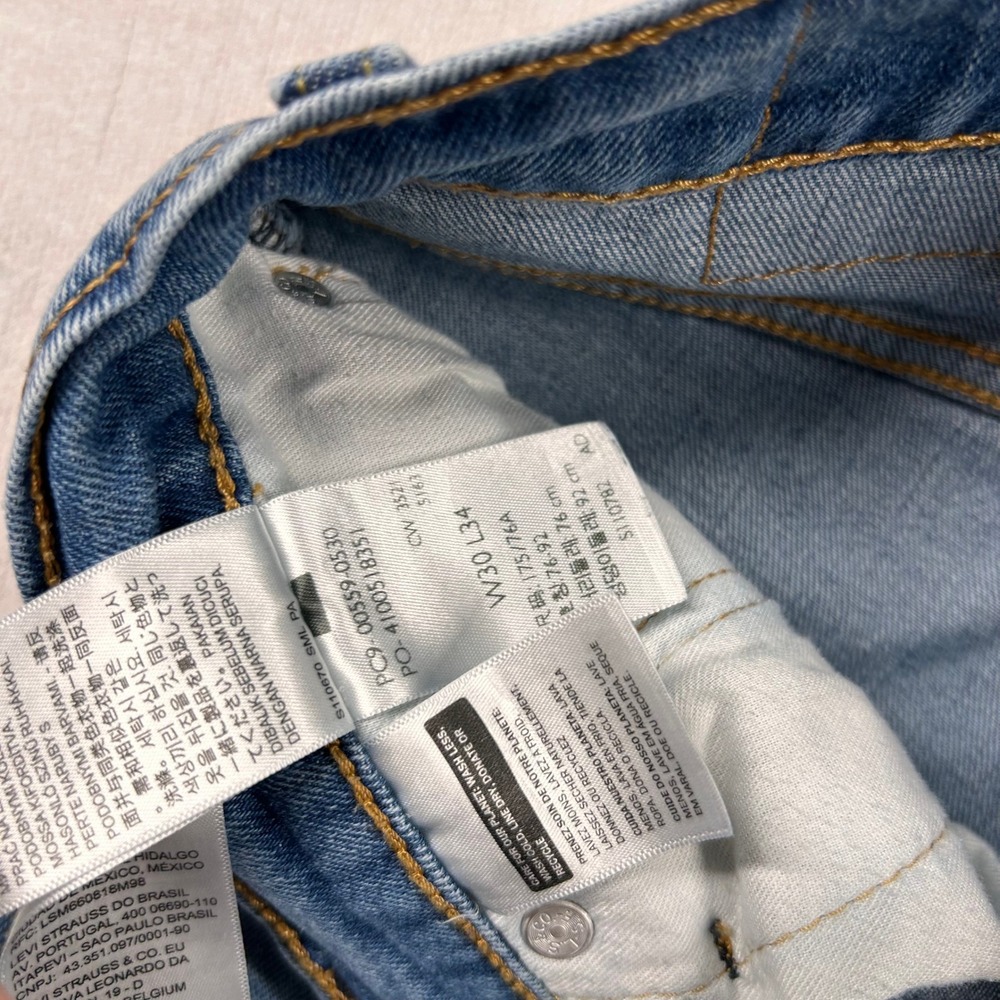 Levis 559 Relaxed Straight Jeans Mens 30x34 Blue Denim Classic 5-Pocket Tall - Picture 5 of 11
